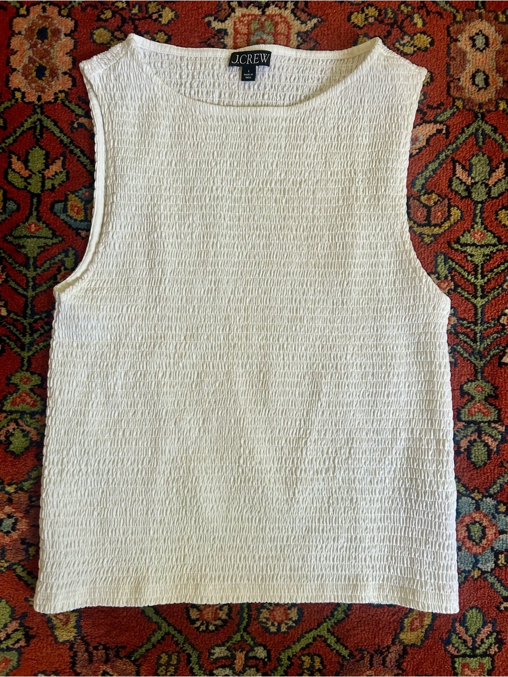 J Crew smocked tank top, Large